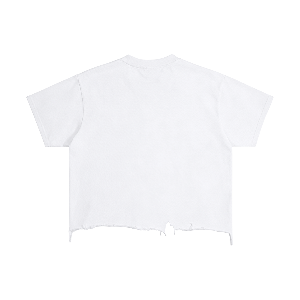 The NICE FACE Boxy Distressed Hem Expressionist Tee - Artemis